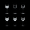 Wine set of 6 - Clear Glass, Assorted