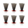 Salicornia water set da 6 - Grigio Acciaio / Rosso