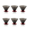 Salicornia coppetta set da 6 - Grigio Acciaio / Rosso