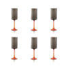 Salicornia Flute set da 6 - Grigio Acciaio / Rosso